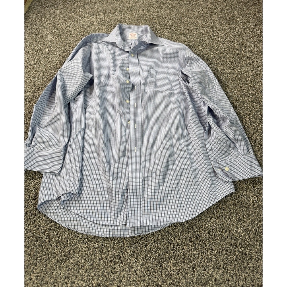Brooks Brothers Madison Long Sleeve Button Down Shirt Men's Size 15.5 Blue
